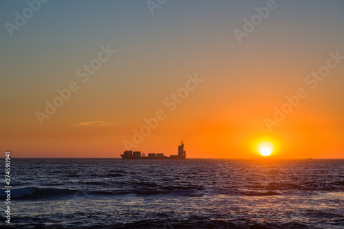 Sunset on the Atlantic coast at Porto