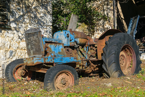 Old rusted agriculture tractor