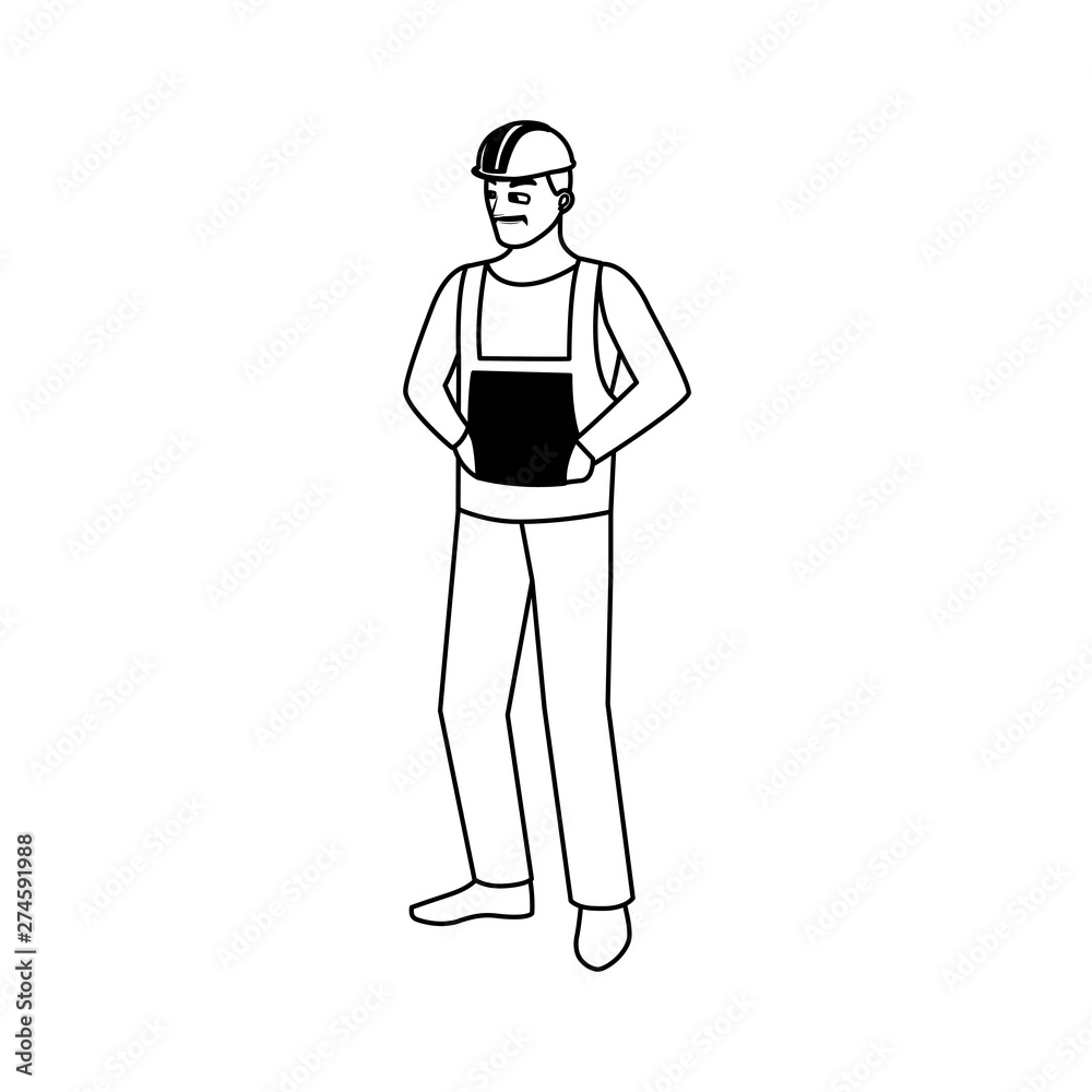 male builder constructor worker avatar character male builder constructor worker avatar character