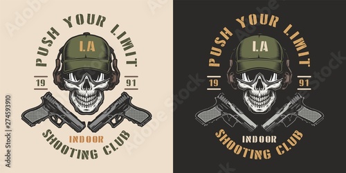Vintage shooting club colorful emblem