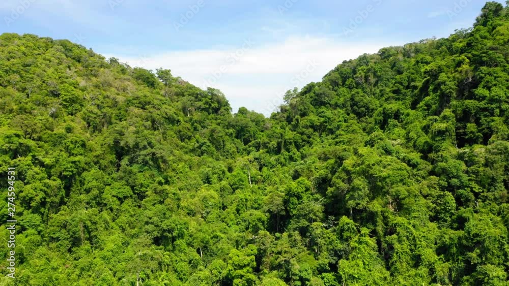 Aerial view from a drone of beautiful Nyaung Oo Phee island on sunny day in Myanmar Aerial view from a drone of beautiful Nyaung Oo Phee island on sunny day in Myanmar