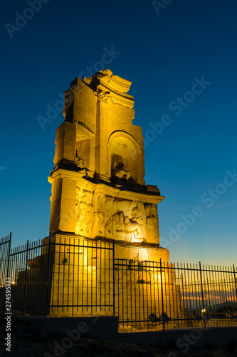 Filopappou monument, Athens, Greece at blue hour photo