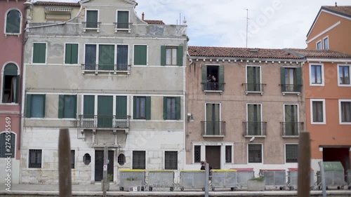 Shoot of Venice houses buildings with colorful balcony photo