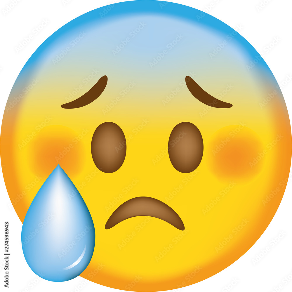 Face. Sad. Emoji. Cute emoticon isolated on white background. Stock Vector  | Adobe Stock