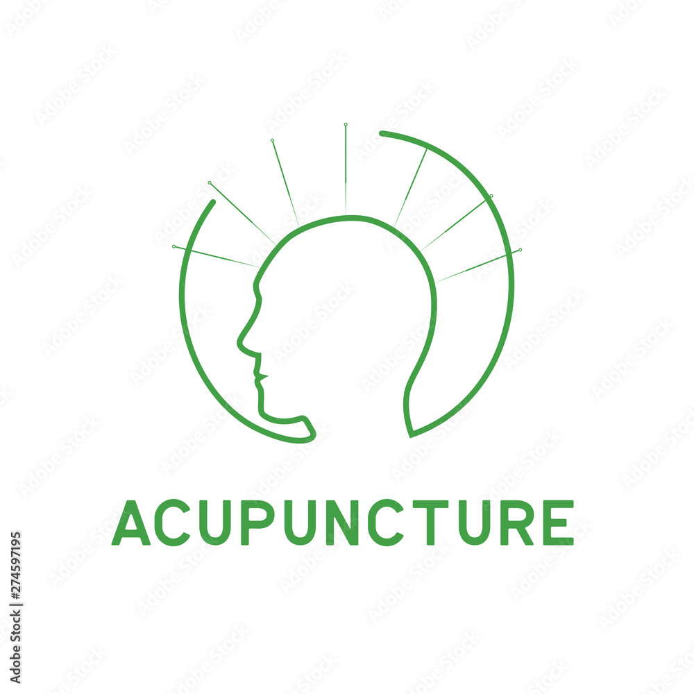 acupuncture therapy logo with text space for your slogan tagline, vector illustration