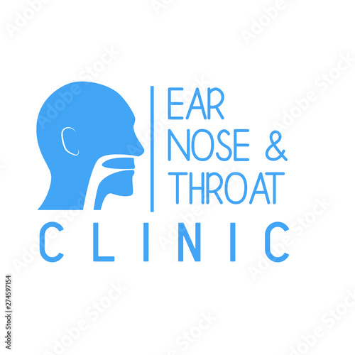 ear nose throat (ENT) logo for Otolaryngologists  clinic concept. vector illustration