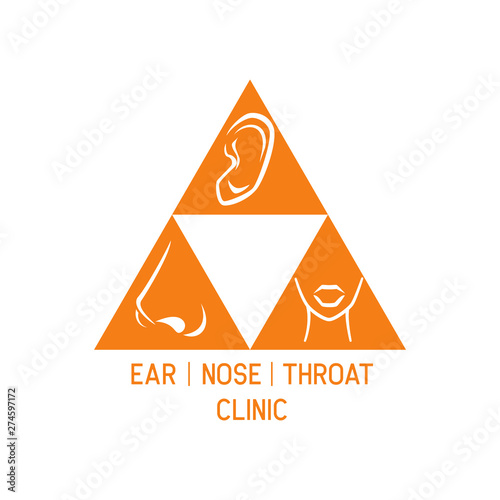 ear nose throat (ENT) logo for Otolaryngologists  clinic concept. vector illustration