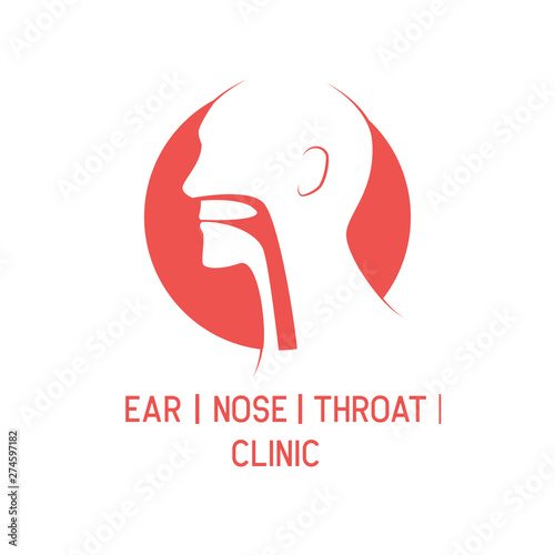 ear nose throat (ENT) logo for Otolaryngologists  clinic concept. vector illustration