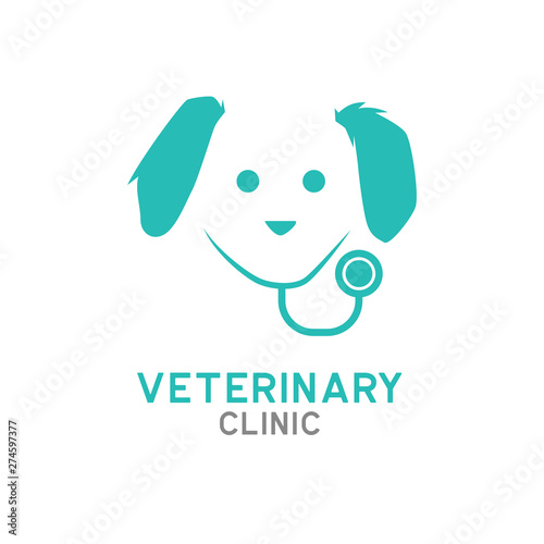 veterinary logo with text space for your slogan tagline, vector illustration