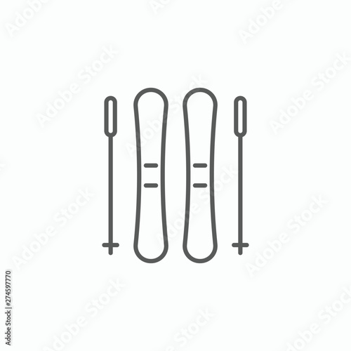 ski icon, skiing vector