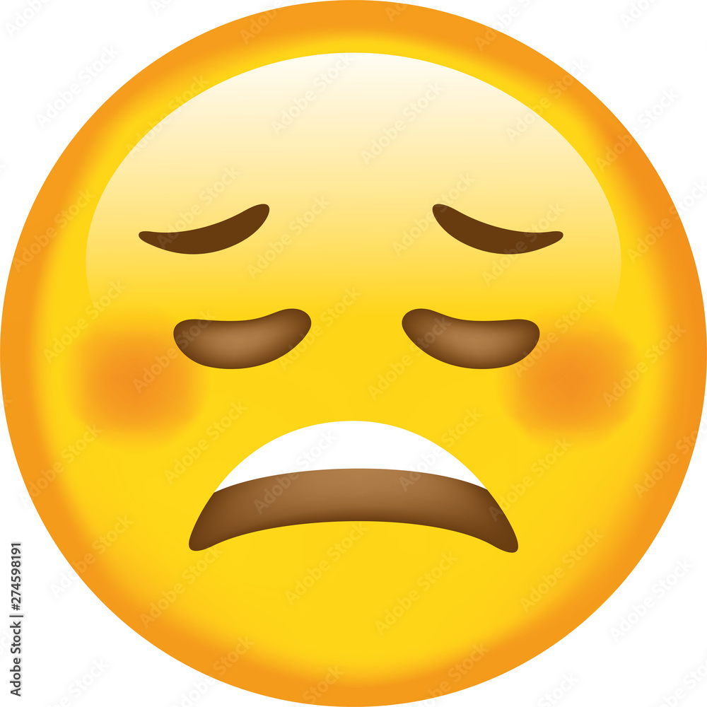 Emoji. Sad face. Cute emoticon isolated on white background. Stock Vector |  Adobe Stock