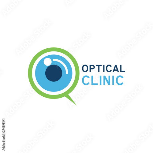 eye clinic / ophthalmic clinic / ophthalmology / optometrist logo with text space for your slogan / tagline, vector illustration
