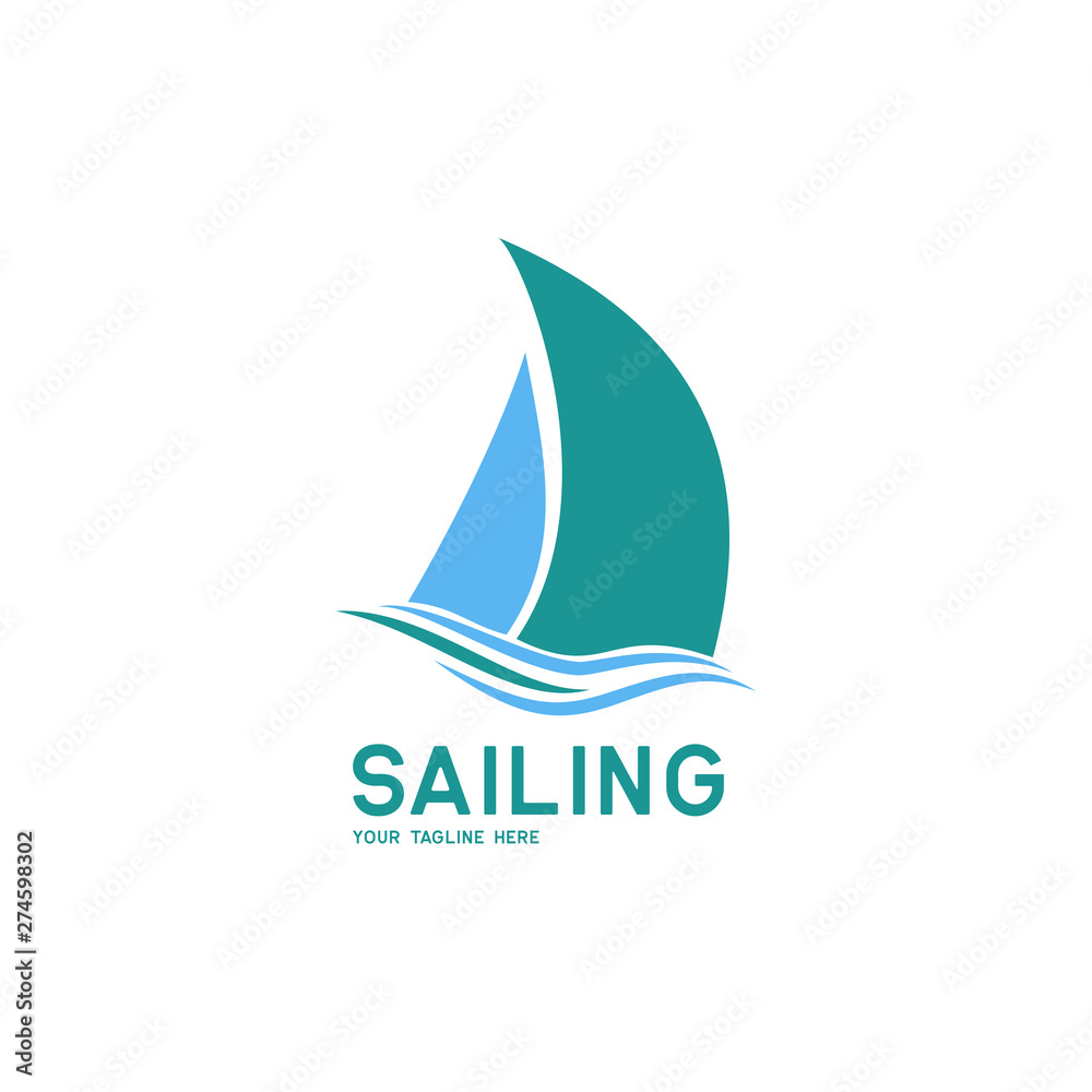 sailing logo on white background, vector illustration