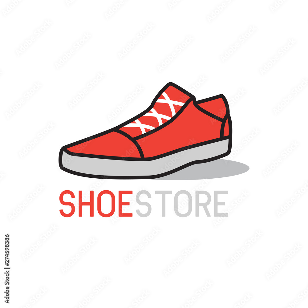 shoes store, shoes shop logo on white background. vector illustration shoes store, shoes shop logo on white background. vector illustration