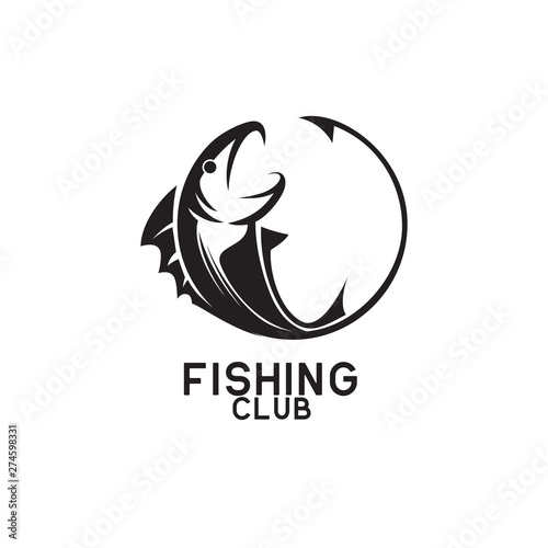 fishing logo on white background  vector illustration
