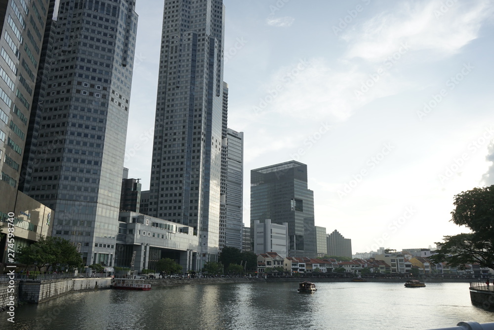 Obraz premium Various modern buildings with futuristic design in Singapore