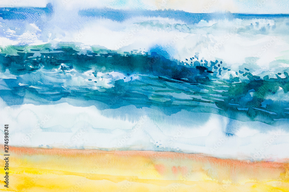 Abstract backgrounds, summer concept watercolor.