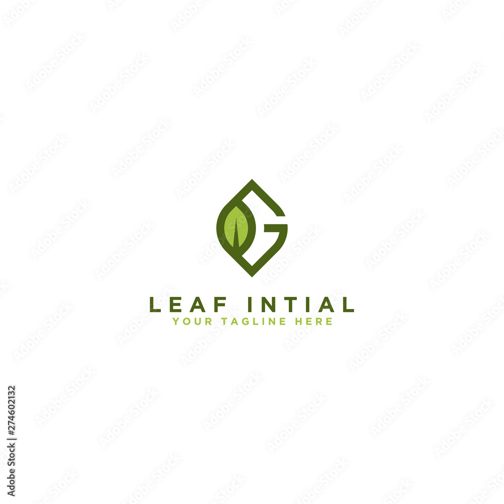 Leaf logo design icons with initial G templates for natural products or companies - Vector Leaf logo design icons with initial G templates for natural products or companies - Vector