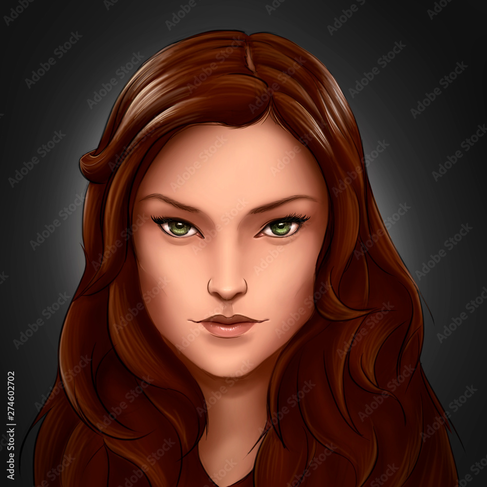 Cute girl with brown hair and green eyes Cute girl with brown hair and green eyes
