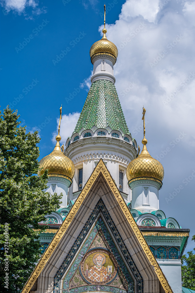 The Russian Church (Church of St Nicholas the Miracle-Maker), a Russian Orthodox church in central Sofia, Bulgaria.