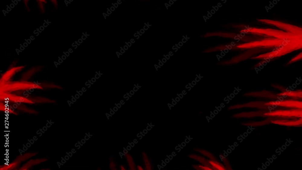 Scary evil ghosts of darkness 2D animation. Genre of horror. Black and red colors background. Vj looped animation. Gloomy animated short film. Evil demon with luminous eyes. Angry undead spooky movie.