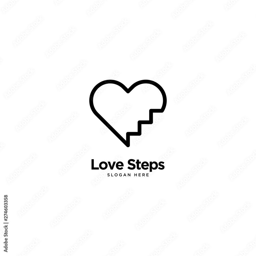 Love Steps Logo Outline Monoline