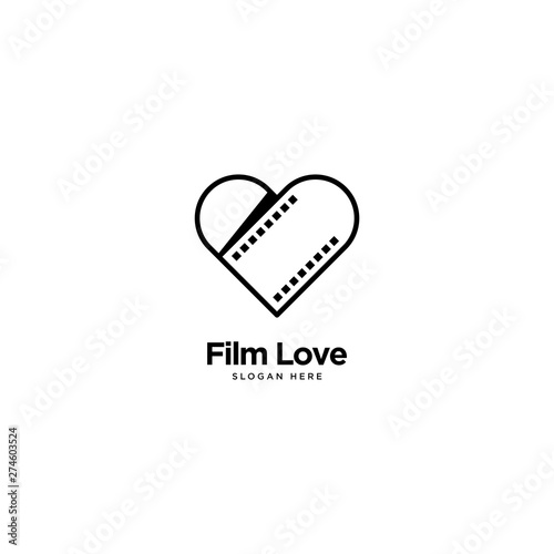 Film Love Logo Outline Monoline