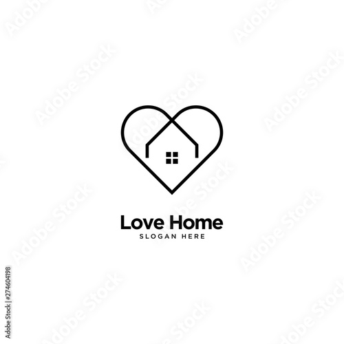 Love Home Logo Outline Monoline