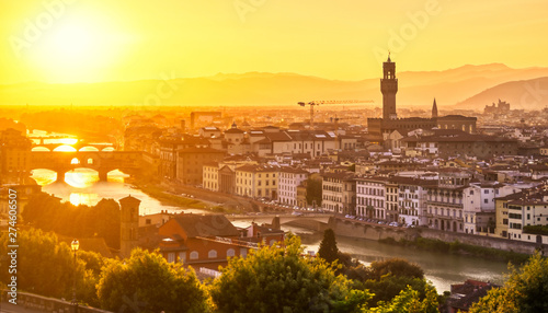 The sunset over Florence, capital of Italy’s Tuscany region.