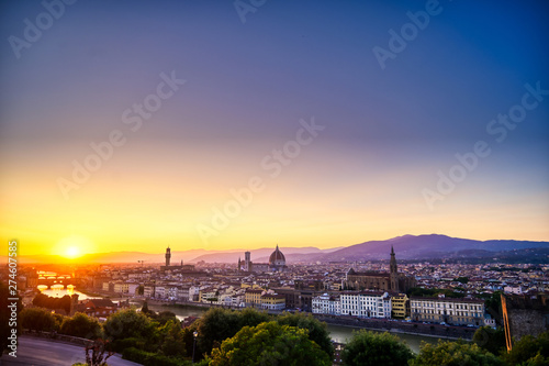 The sunset over Florence, capital of Italy’s Tuscany region.