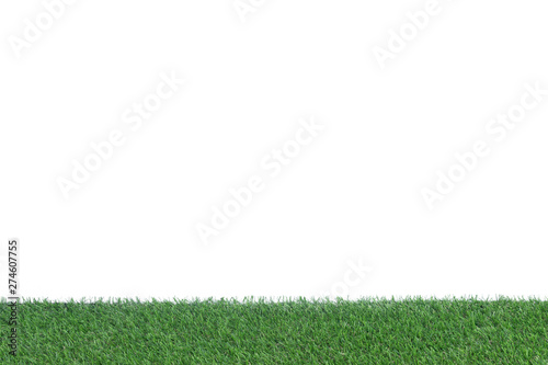 Green grass floor with white background, Mockup for design.
