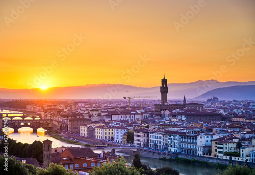 The sunset over Florence, capital of Italy’s Tuscany region.