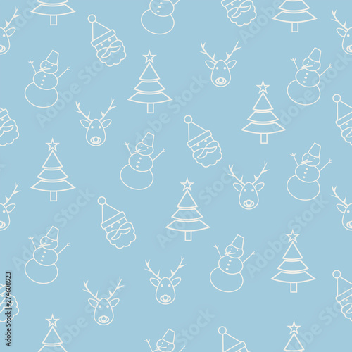Seamless cyan Christmas background