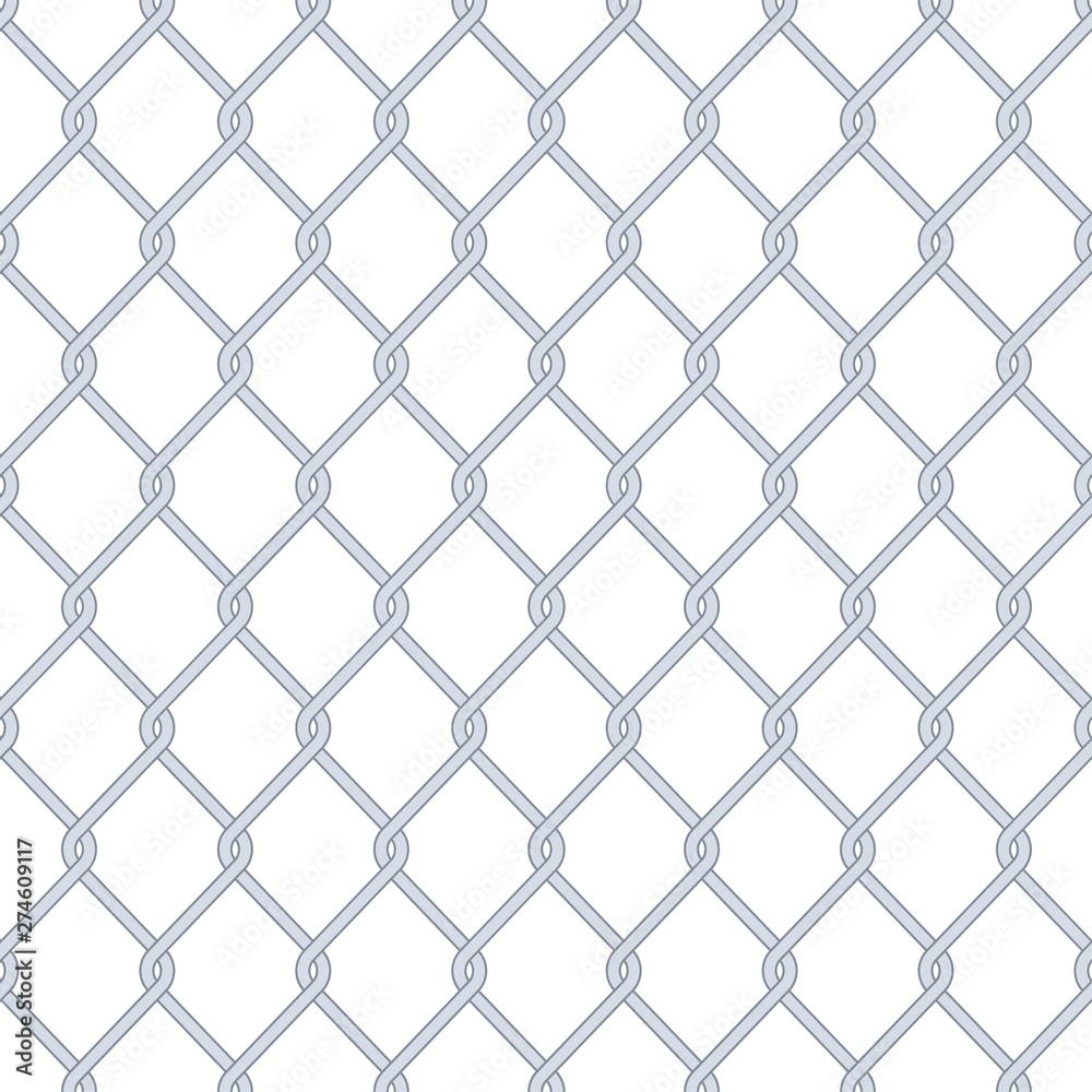 Seamless chain link fence. Wired mesh steel fence pattern. Template design for prison barrier, industrial safety zone, secured property, cage production. Seamless chain link fence. Wired mesh steel fence pattern. Template design for prison barrier, industrial safety zone, secured property, cage production.