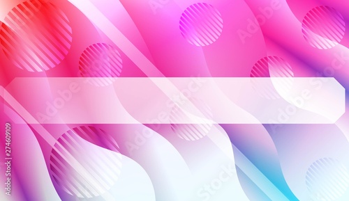 Abstract Shiny Waves, Lines, Circle, Space for Text. For Your Design Ad, Banner, Cover Page. Vector Illustration with Color Gradient.