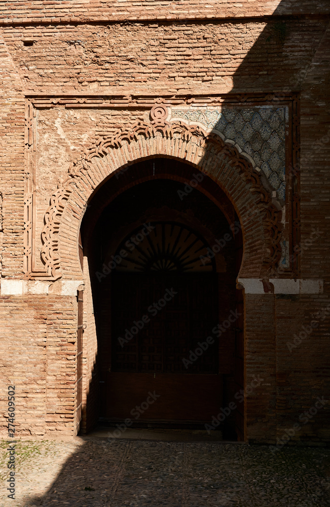 Arabian arch in the castle of the Alhambra