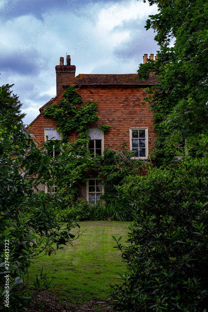 Cottage with climbing shrub