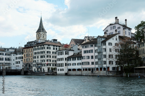 Switzerland, Zurich - May 10, 2019: View of historic buildings in Zurich, Switzerland