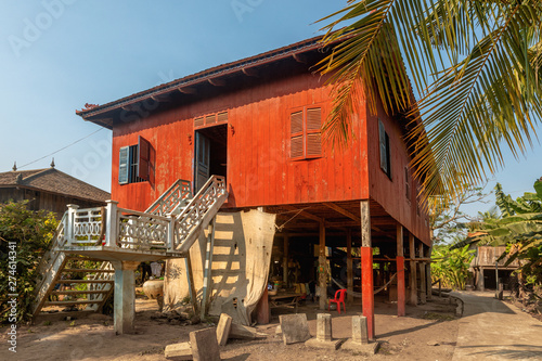 Angkor Ban Village on the banks of the Mekong River, Battambang Province, Cambodia (Khmer). photo