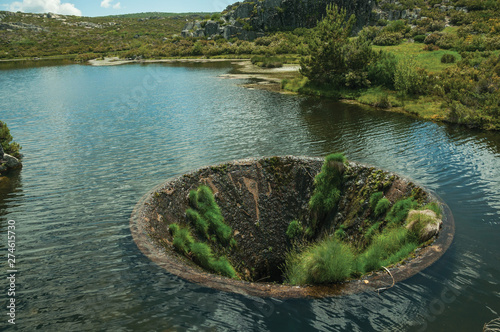 Fotografia, Obraz Large sinkhole in a dam lake on the highlands