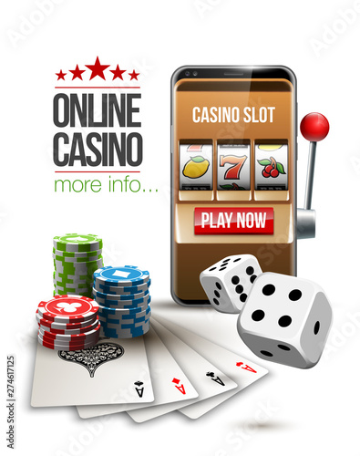 big win illustration Online Jackpot casino Slot machine banner in mobile phone. Chips, playing card, dice. Marketing Luxury Banner Jackpot Online Casino game Slot-machine in Smartphone play now poster