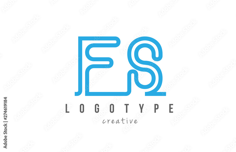 FS F S blue joined line alphabet letter combination logo icon design FS F S blue joined line alphabet letter combination logo icon design