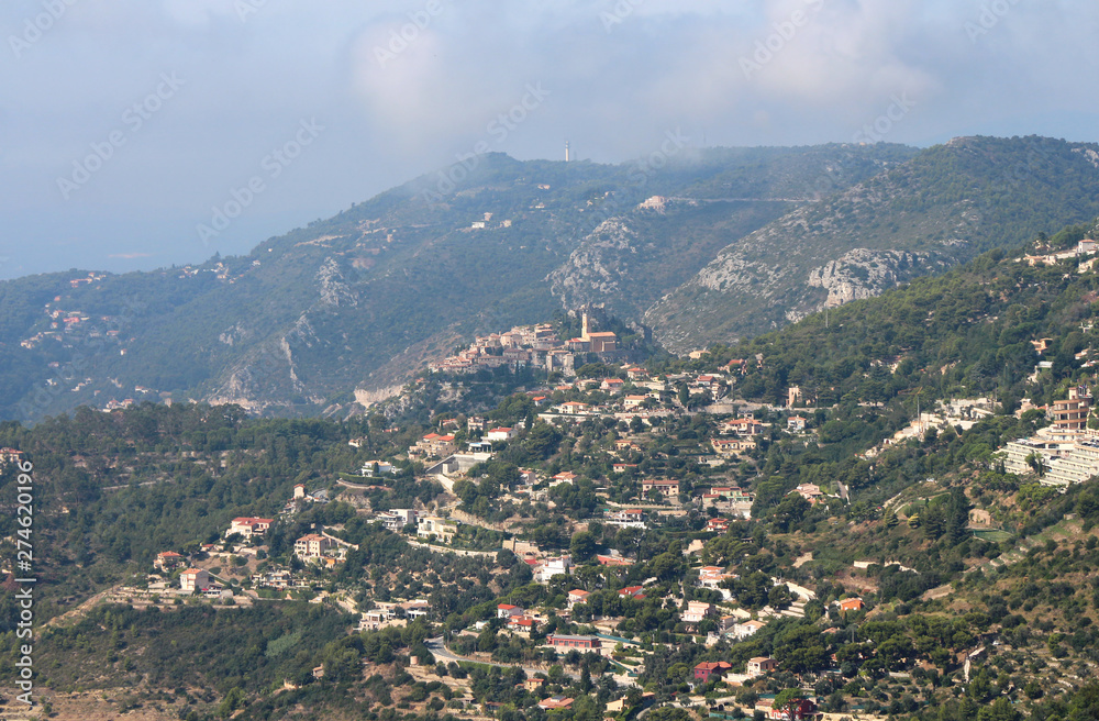 Southern France mountains village - aerial view