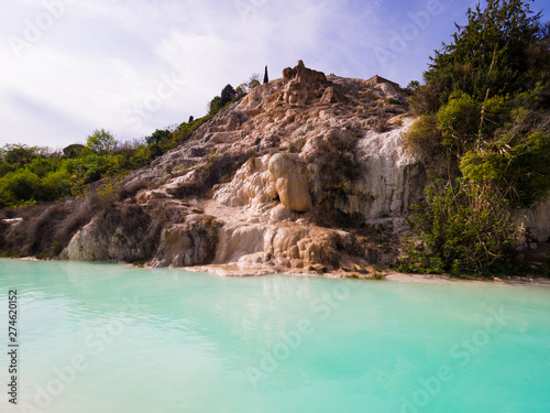 Natural swimming pool with thermal spring water.