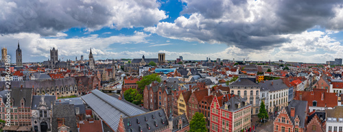 Wonderful panoramic view of the city of Ghent