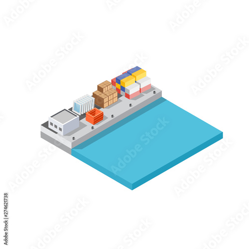 Port cargo ship transport logistics