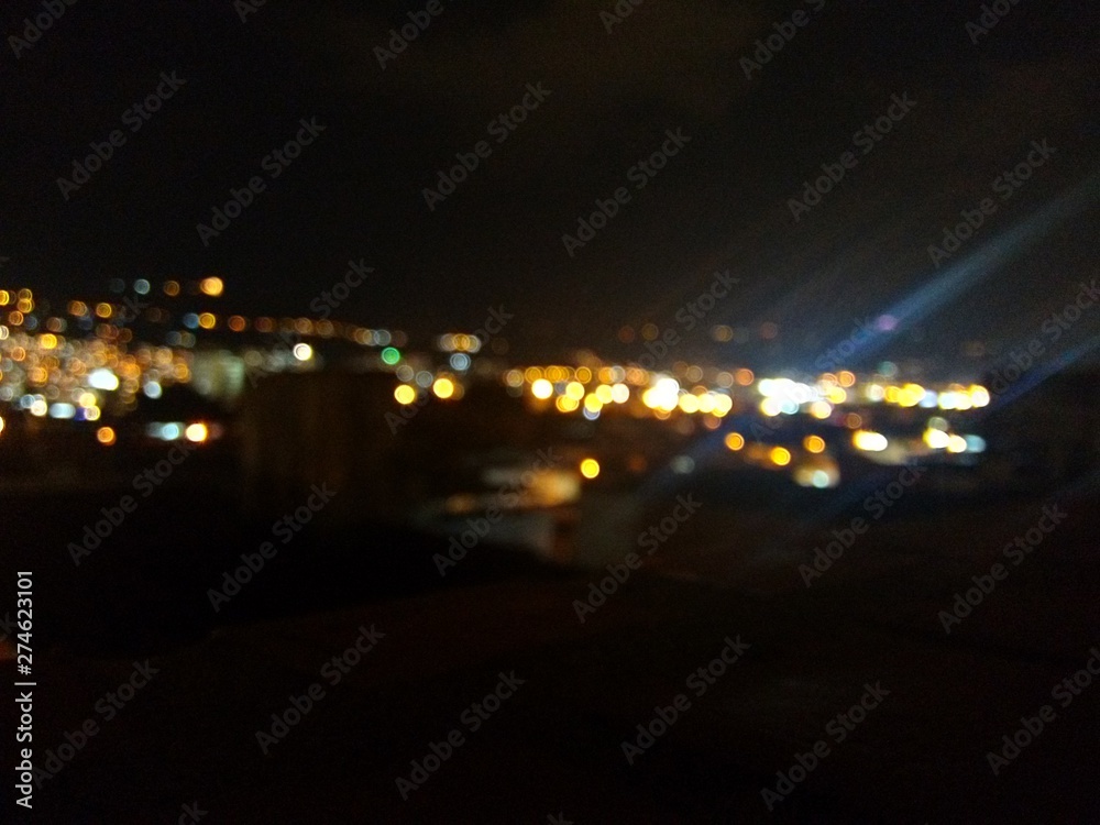 traffic in the city at night