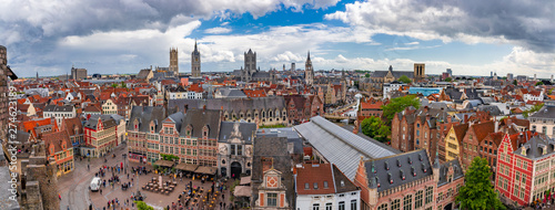 Wonderful panoramic view of the city of Ghent