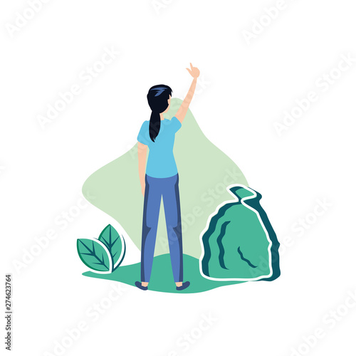 Avatar woman with trash design