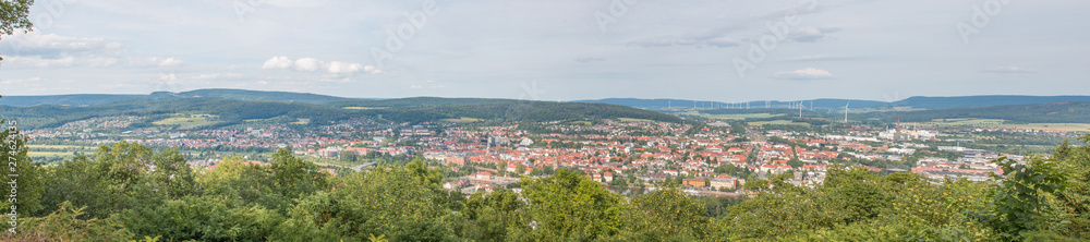 Hameln Panoramic view from mountain Klüt Hameln Lower Saxony (Niedersachsen)